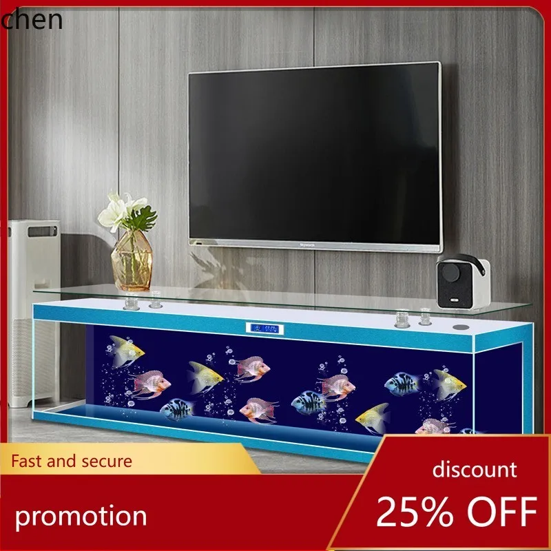 

HT Source Factory Modern Minimalist Square TV Cabinet Fish Tank Living Room Lazy No Water Change Aquarium