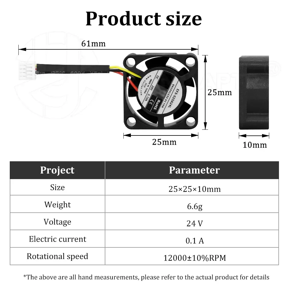 Wentylator do Creality Hi 2510, wentylator chłodzący 5015, dmuchawa DC24V, gorący korek, pomocnicze chłodzenie, akcesoria do drukarki 3D — zdjęcie produktu 2