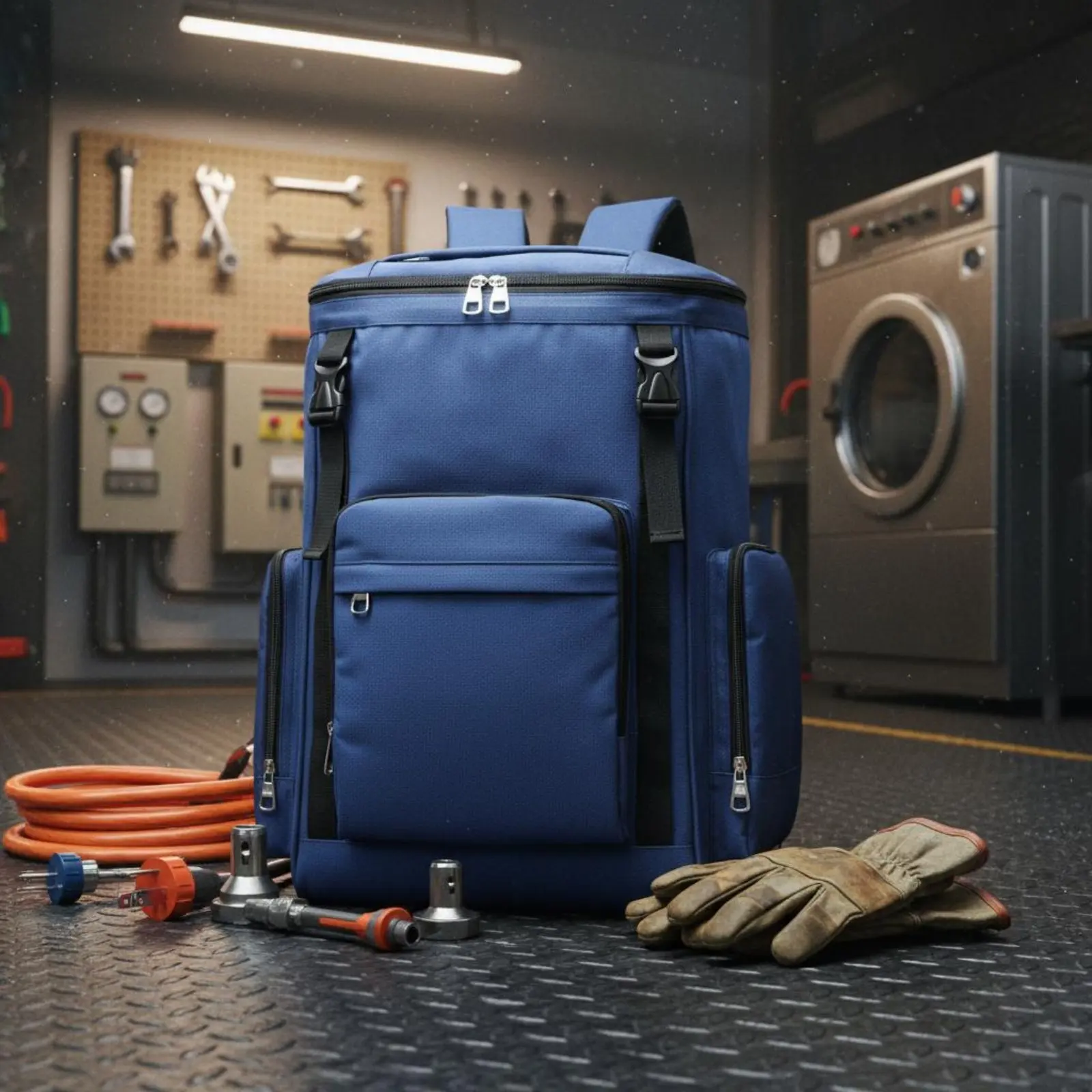 

Housekeeping Tool Backpack Multiple Pockets Janitorial Supply Backpack Multi-Pocket Tool Organizer Bag Water-Resistant