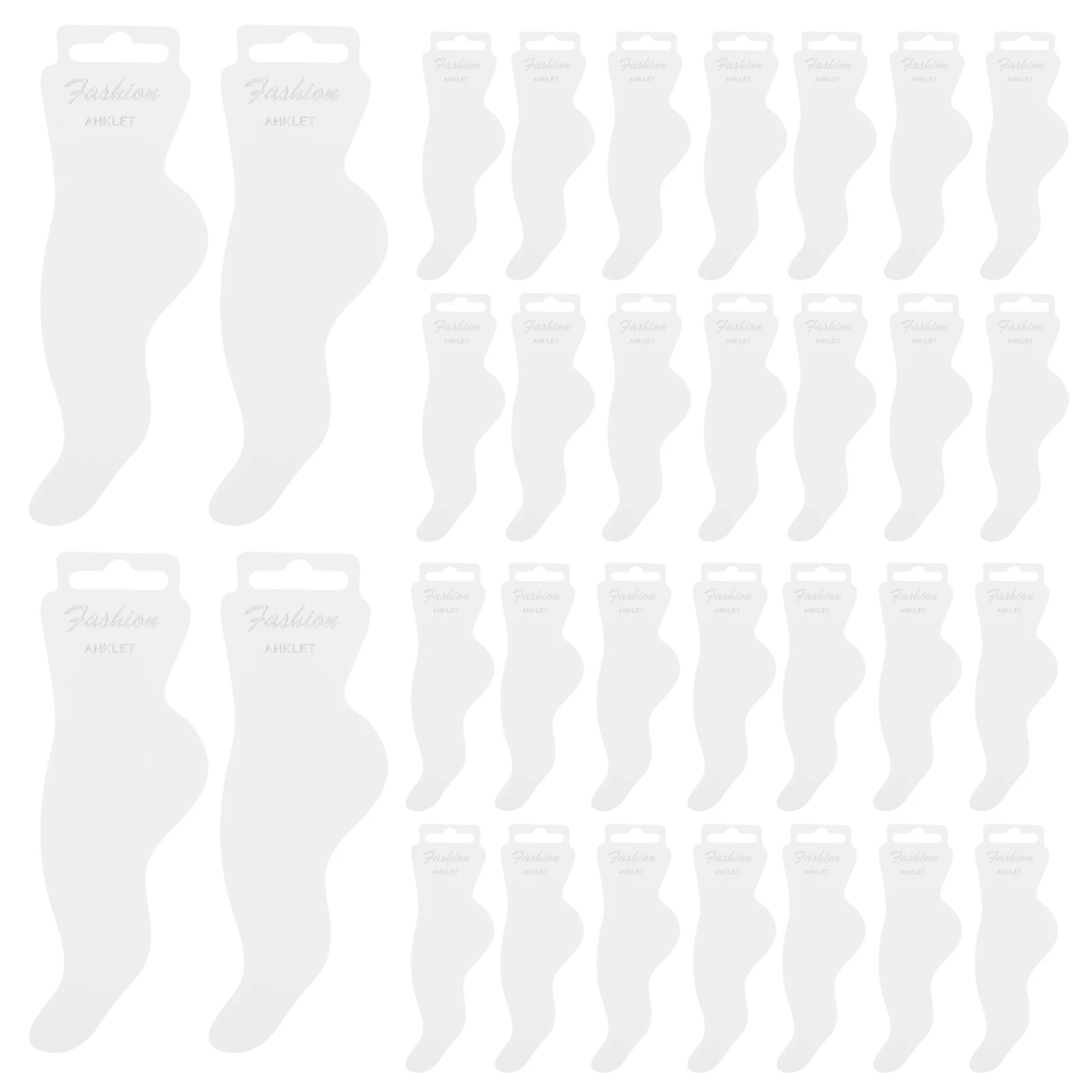 

100 Pcs Earrings Display Cards Foot Shape Anklet Jewelry Cardboard Bracelet Blank Tags Home Shop Durable