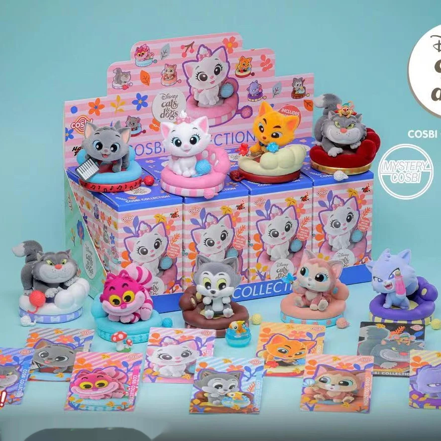 

Новый Disney Hot Toys Cat Party Mary Cat Flocking Blind Box Модная игрушка Фигурка Cosbi Мини-кукла Настольное украшение Орнамент Подарок