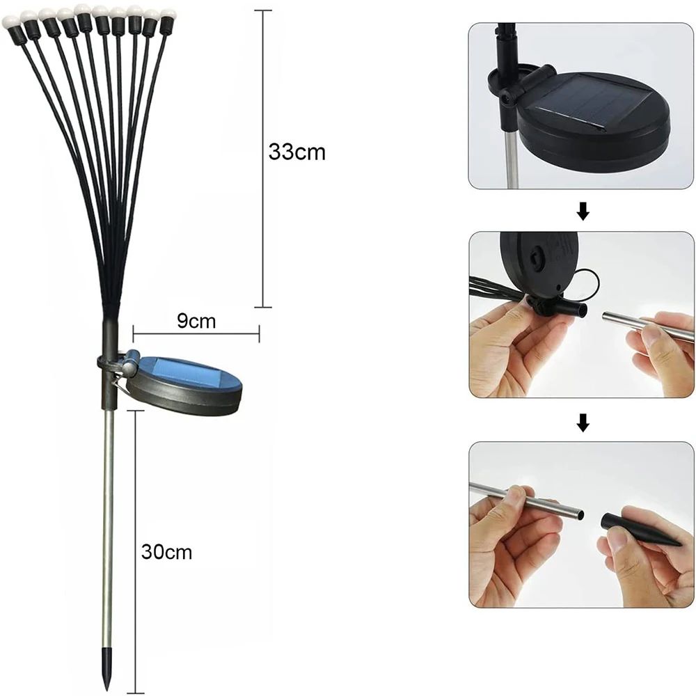 Solarne świetliki na zewnątrz wodoodporne światła ogrodowe słoneczne lampy ogrodowe nastrojowe światła do dekoracji ogrodu na dziedzińcu