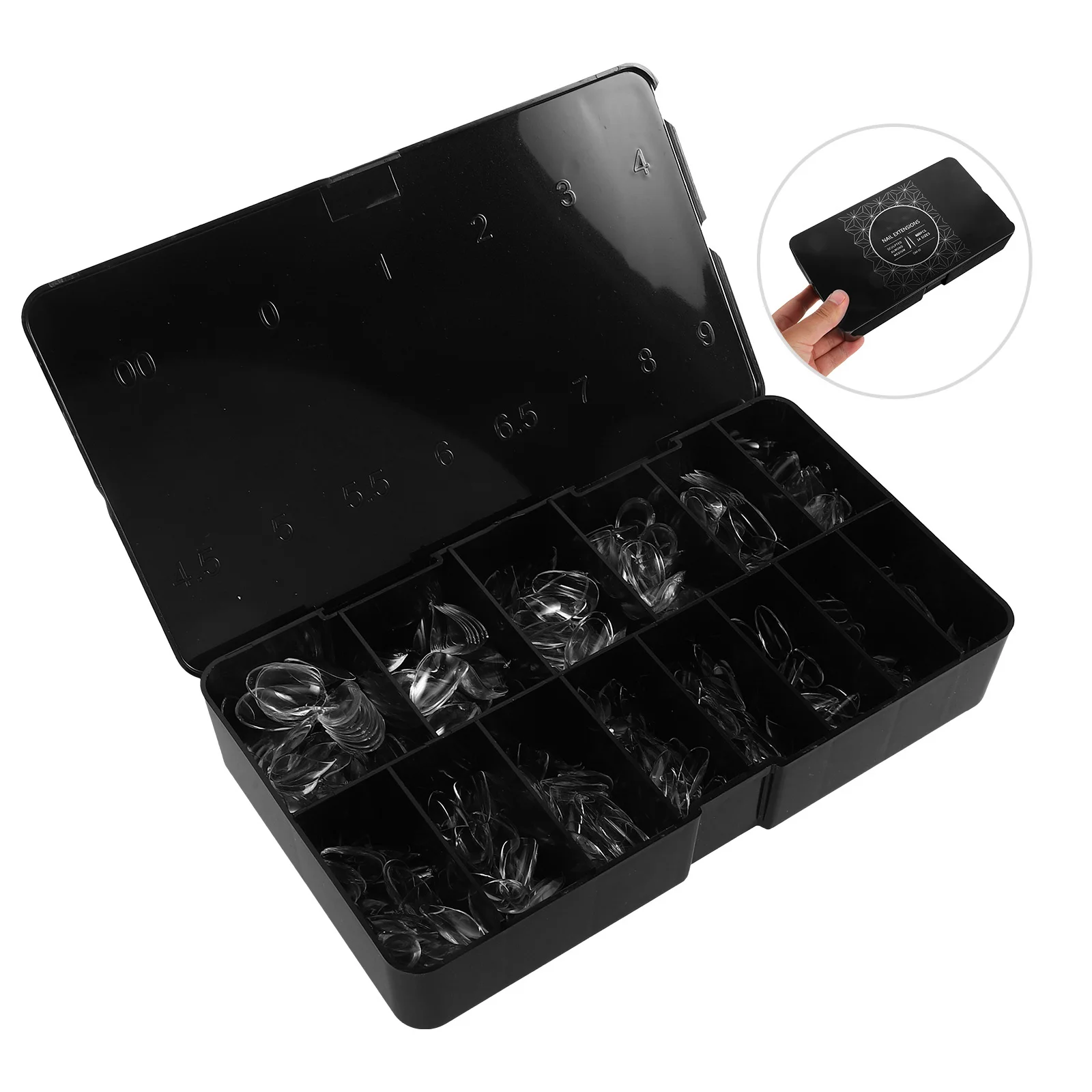 

600Pcs Transparent Almond Press on Nails Fake Nail Tips Pre-Shape Full Cover French False Nails Nail Extension DIY Salon Use