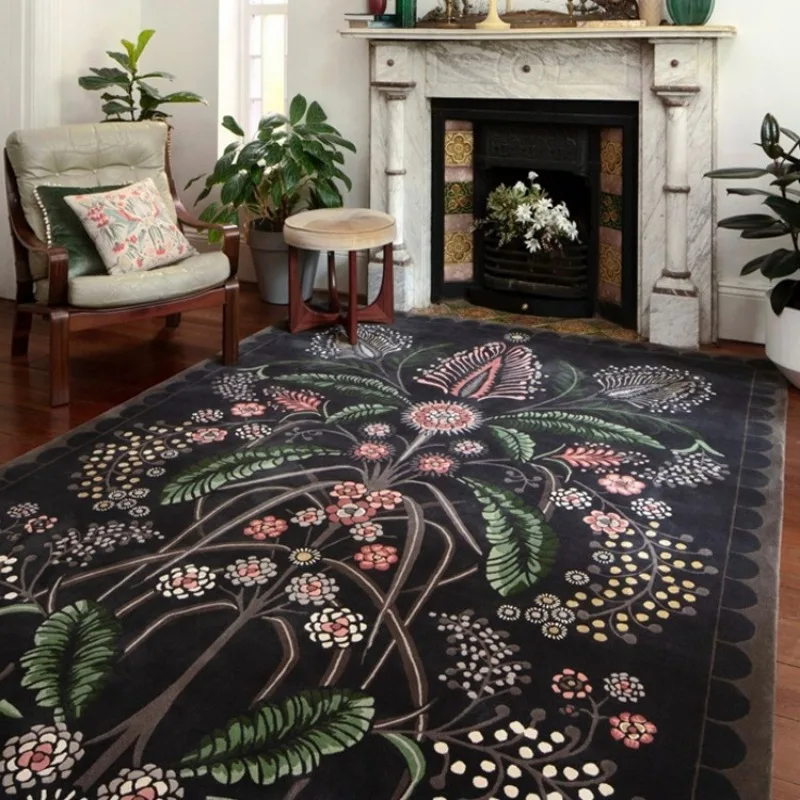 Vintage Botanical Flower Rugs, Living Room, Bedroom Bedside Rugs, Hotel B&B Decorative Mats, Swag Resistant Easy Care.