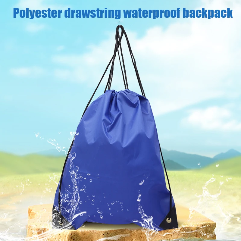 Outdoor Drawstring Gym Bag Women Men String Bags Swimming Pool Clothes Shoes Storage Waterproof Packaging Pocket Unisex Fitness