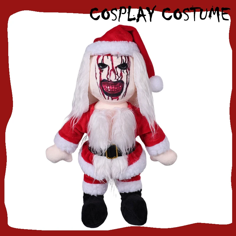 The Art Clown Cosplay Plush Bloodstained Christmas Plushine 2024 Movie Terrere 3 Disguise Soft Mascot Halloween Scary Decor