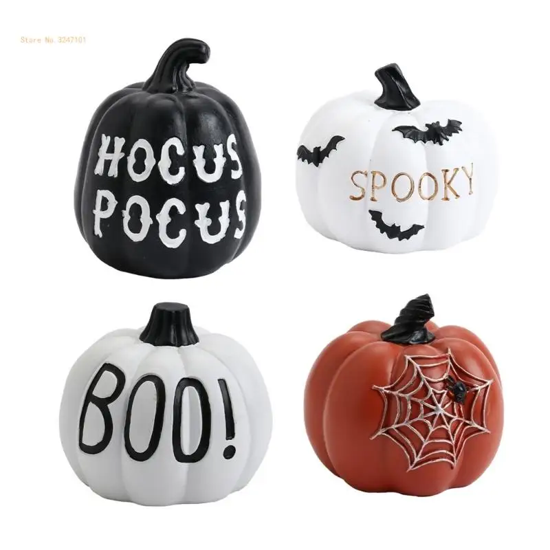 

Elegant Resin Pumpkin Figurine Home Display Ornament for Halloween Party Supply Dropship