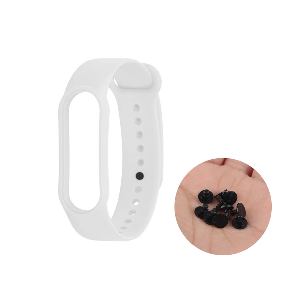 Boucle de remplacement pour Mi Band 6 5 4 3, 10 pièces, boutons de bracelet