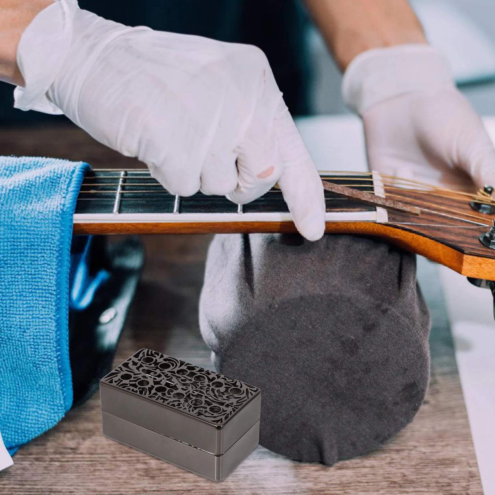 2 قطعة لاقط الغيتار الكهربائي يغطي 12 حفرة منقوشة إطارات معدنية ل الرقبة جسر لاقط استبدال أجزاء قوي DIY بها بنفسك