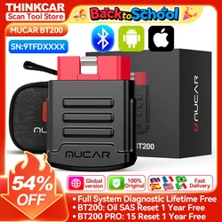 MUCAR BT200 BT200 PRO Car Scan Tool OBD2 Diagnostic Tool Full System Diagnosis scanner for all car 15 Reset Code Reader