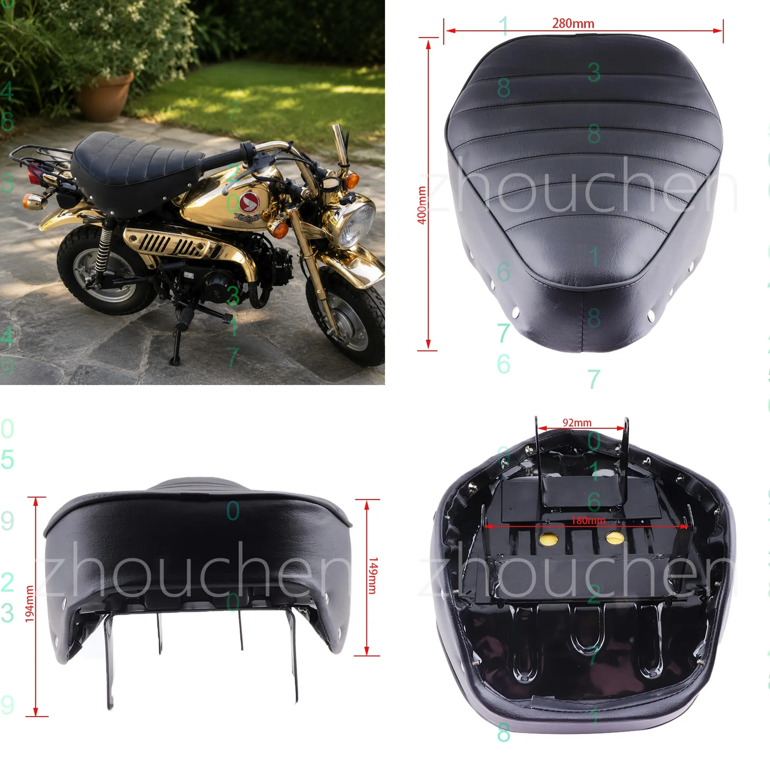 Leather Cushion Seat Iron Base Retrofit Accessories High Performance For Z50 Z50A Z50J Z50R Mini Trail Monkey Bike