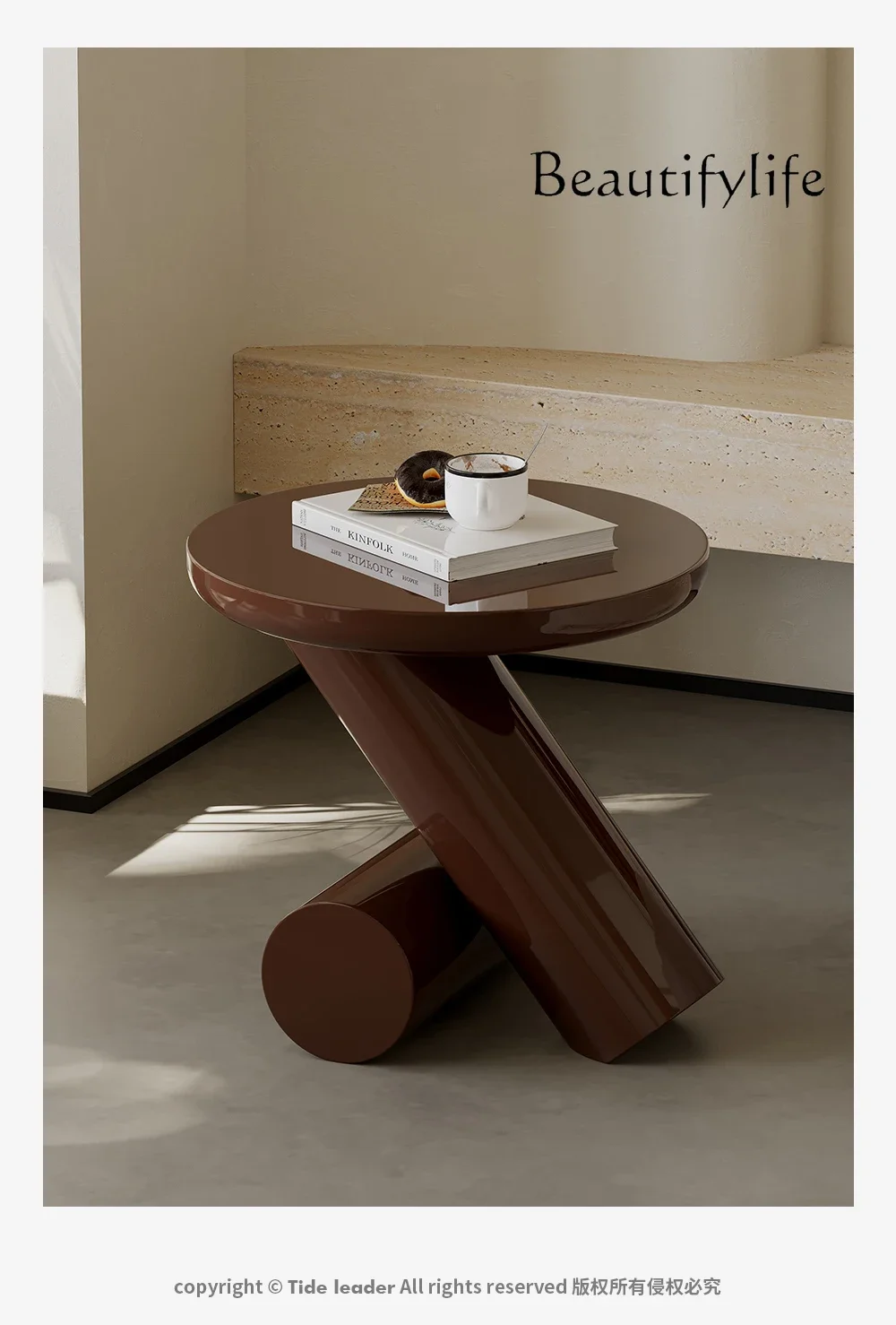DL Simple modern designer special-shaped edge few light luxury high-end creative balcony small table P