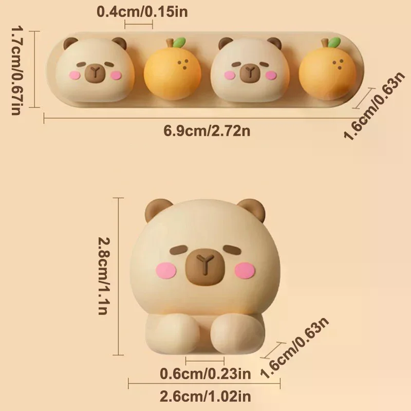 Portable Capybara Cable Organizer Punch-free Silicone Data Cable Fixed Cable Winder Cartoon Charging Cable Storage