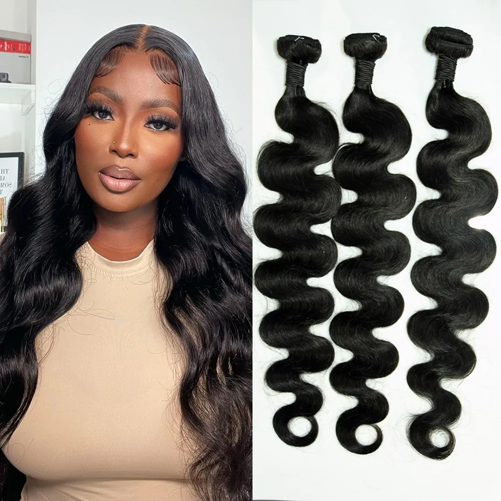 Body Wave Bundles Human Hair Extension For Women Human Hair Weave Bundles Natural Black 10A Top Quality Bundles