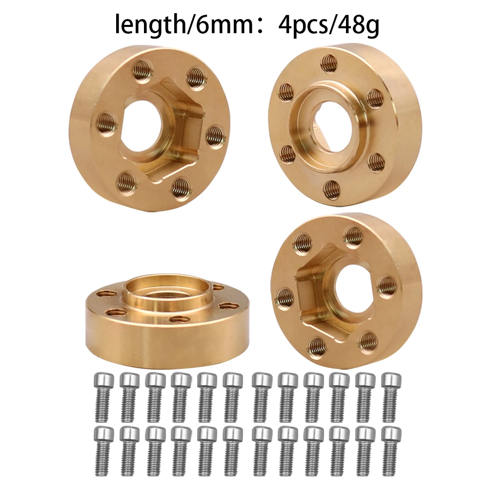 Messinggewichte, 12 mm Rad-Sechskantnabe, erweiterter Adapter für 1/10 RC Crawler 1,9 2,2 Zoll Räder, Felge, Axial SCX10, TRX4, Gegengewicht
