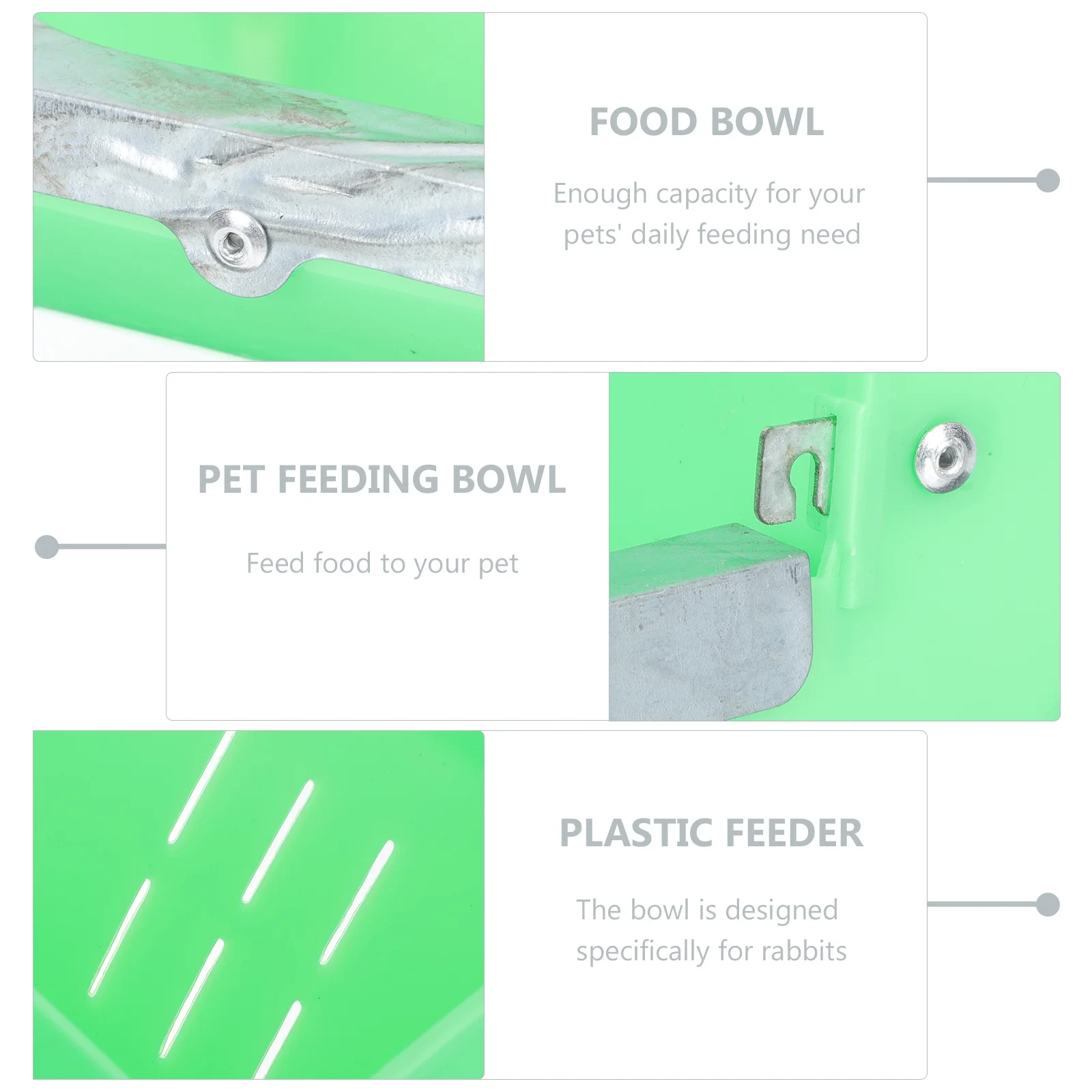 

4Pcs Rabbit Feeding Bowl Plastic Durable Pet Food Holder Chew Proof Cage Feeder Small Pet Food Container Supplies