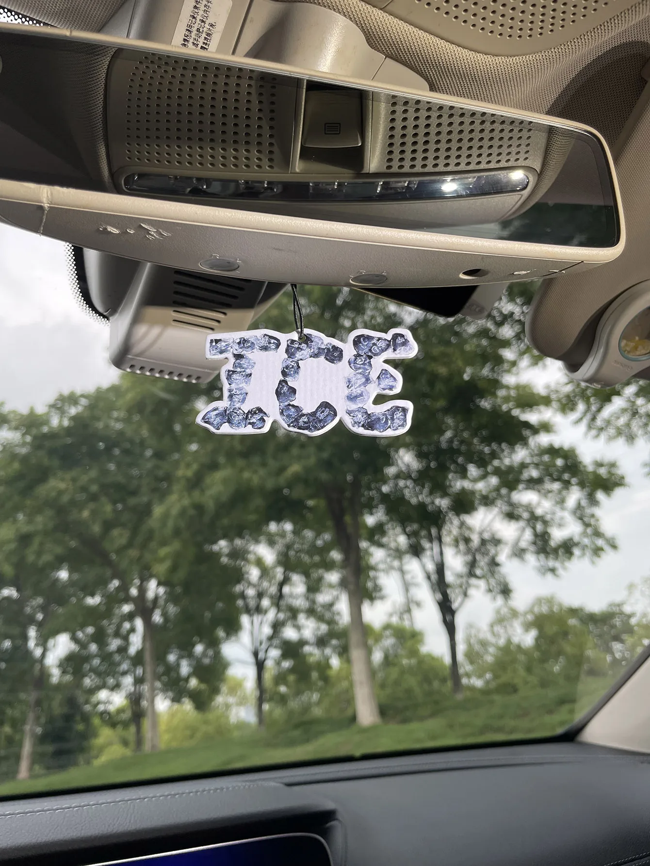 ICE Ice Cube Letter Car Air Freshener, Hanging Scented Paper, Natural Plant Extract Fragrance, No Alcohol, Heat Resistant, Long