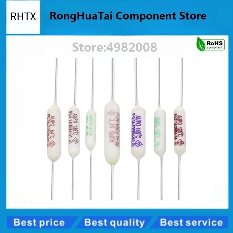 축 열 퓨즈, 1A, 2A, 3A, 5A, 250V 84, 102, 115, 125, 130, 135, 145, 150C 도, 100PCs/로트