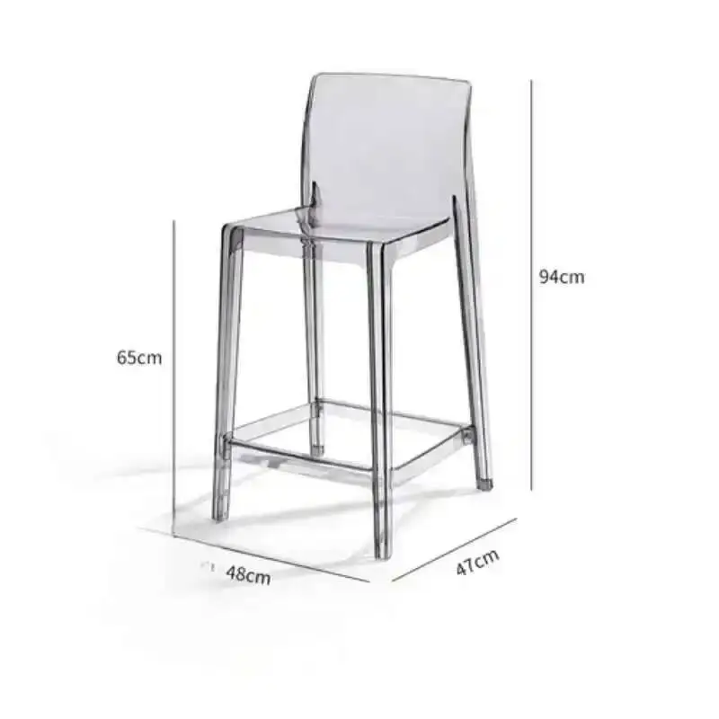 

Dining Modern Bar Reception Transparent Chairs Acrylic Counter Stool Office Bar Chairs High Design Cadeira Bar Furniture MR50BC