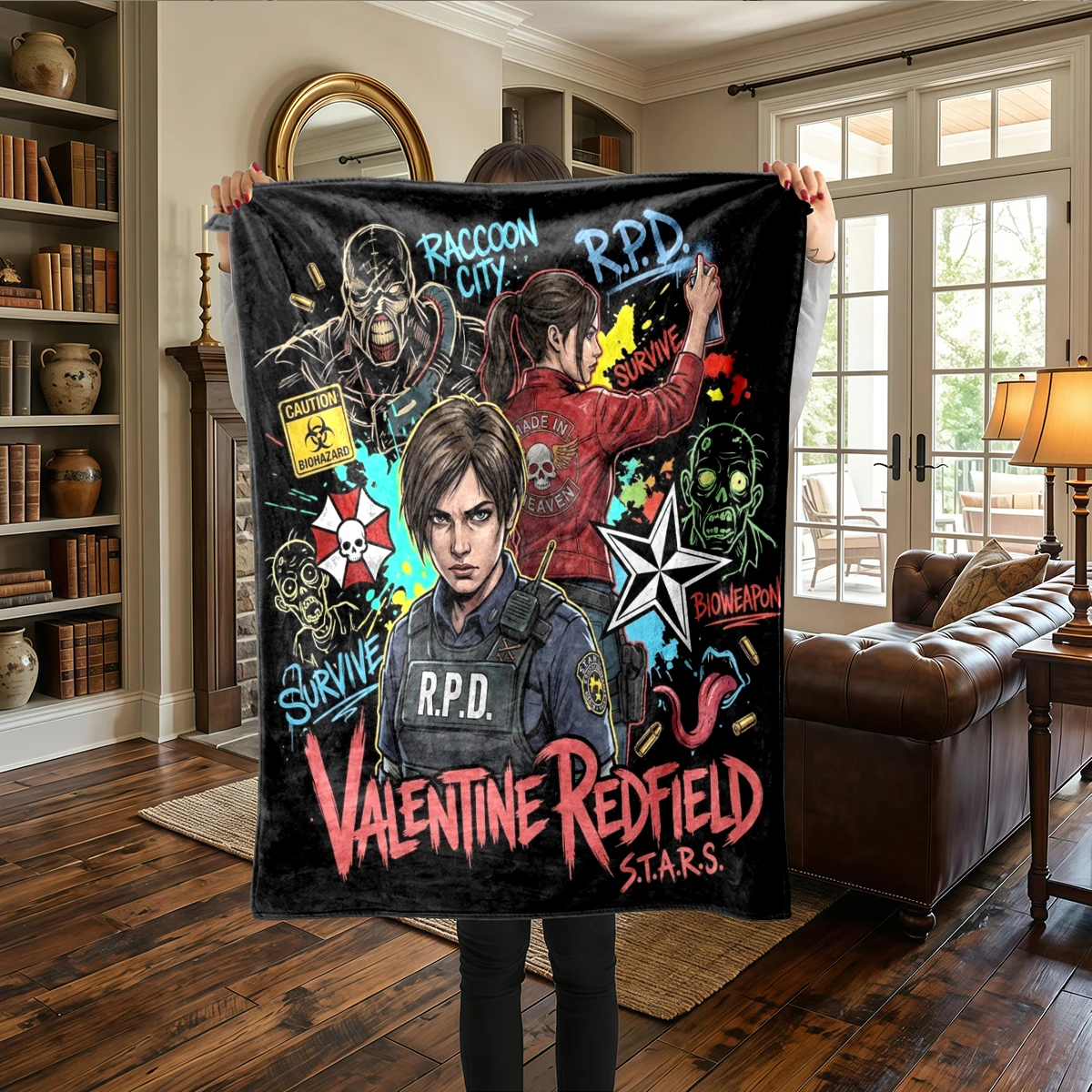 Resident Evil Warm Comfortable Flannel Blanket - Printed, For Beds, Travel -HE52