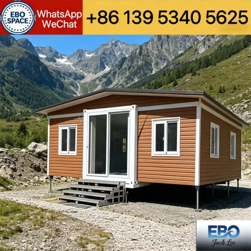 Outdoor retreat 30ft foldable expandable prefab container house villa waterproof system long lifespan kitchen bathroom integrat