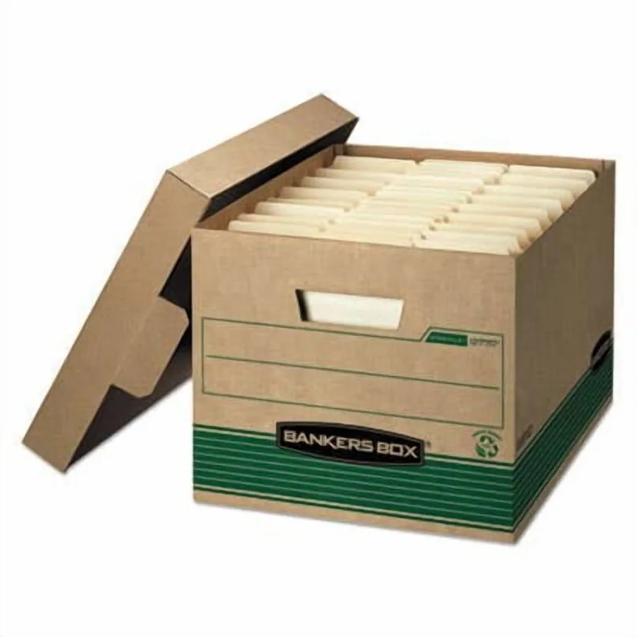 

12 Pack STOR FILE Medium-Duty 100% Recycled File Storage Boxes FastFold Lift-Off Lid Letter Legal