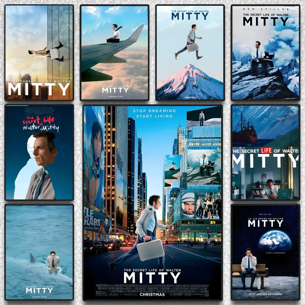 The Secret Life Of Walter Mitty Poster Hot Self-adhesive Art Paper Sticker Coffee House Bar Room Wall Decor