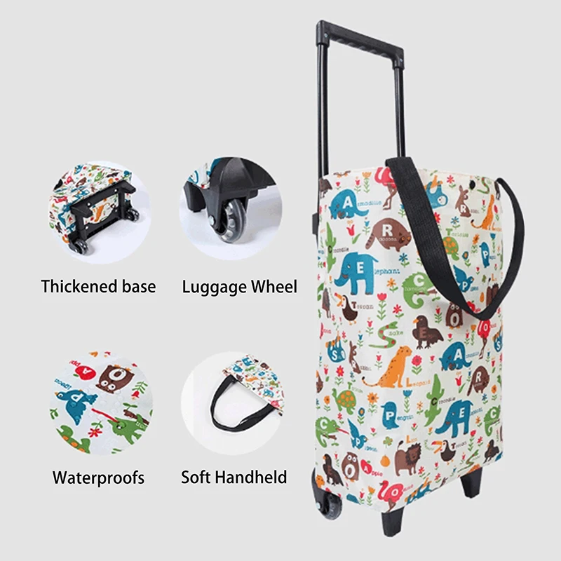 Shopping Cart For Grocery Shopping Household Luggage Express Bag Trolley Portable Trailer Folding Grocery Cart For The Elderly