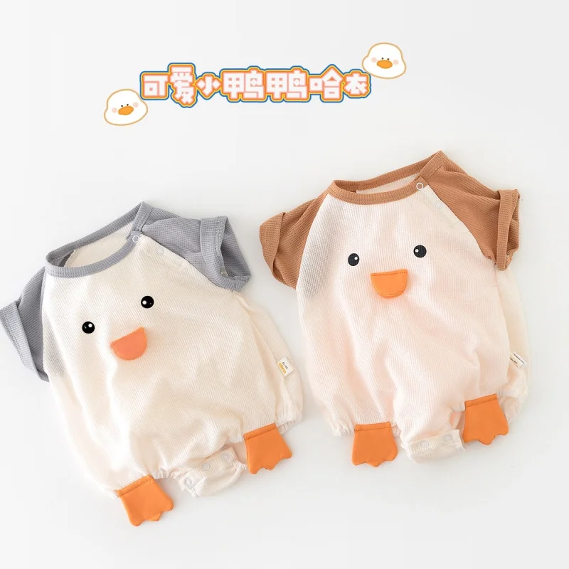 

2023 Boys and Girls Korean Style New Cartoon Brother and Sister One-Piece Romper Newborn Stretch Breathable Cute Onesie