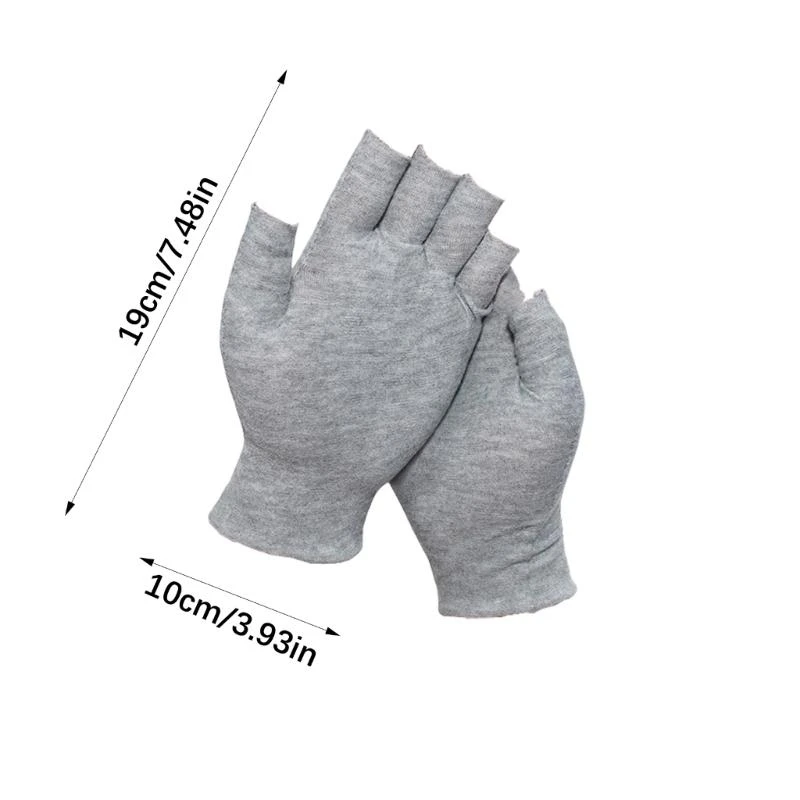 Sweat Absorbing Half Finger Cotton Gloves Breathable Fabric Repair Assembly Precise Work 77JC