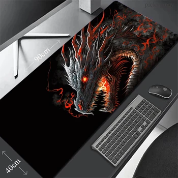 Büyük masa halı ejderha Mouse pad oyun Mousepad oyun fare Mat siyah sümen yumuşak bilgisayar masa pedi su geçirmez