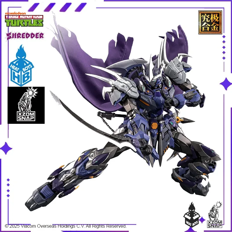 

HEATBOYS Original Authentic Finger Ring Anime TMNT MechaHeat Shredder Alloy Finished Mecha Movable Doll Model Figurine Toy