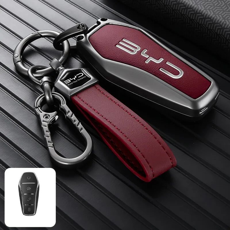 Autosleutelhoes voor BYD Seal U Atto 3 King sleutelbeschermer zinklegering Sealion 7 6 Seagull 1 Dolphin Mini volledige beschermhoes accessoires