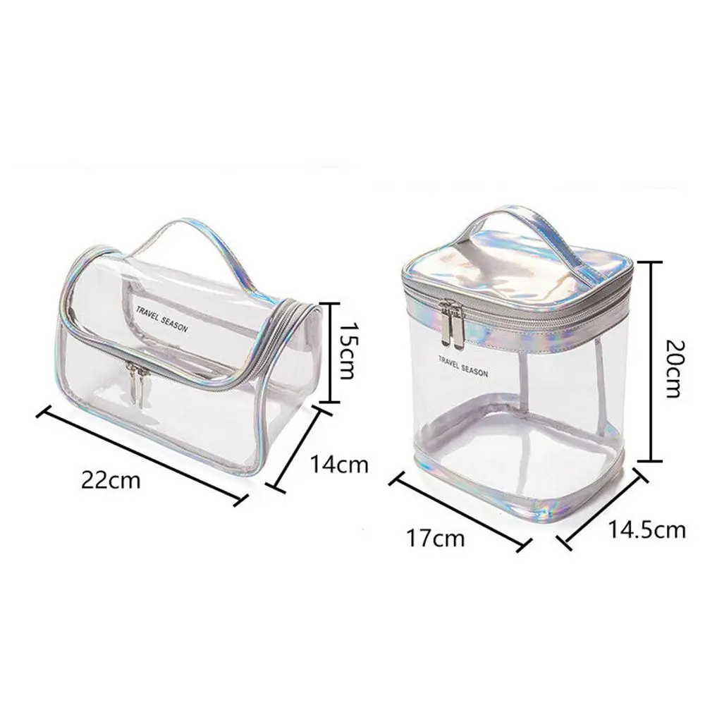 Colorful Transparent Portable Cosmetic Bag Portable Waterproof Large-capacity Travel Cosmetic Wash Storage Bag