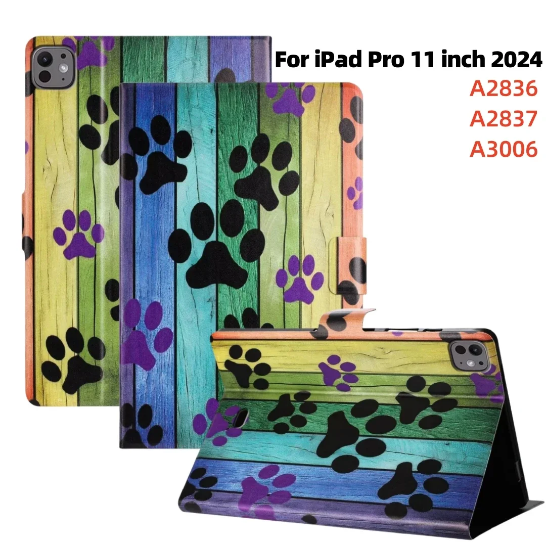 

For iPad Pro 11 inch 2024 Case M4 A2837 Geometric Block Pattern Stand Tablet Cases Funda for iPad 10th Gen 10.9 Cover 2022 A2757