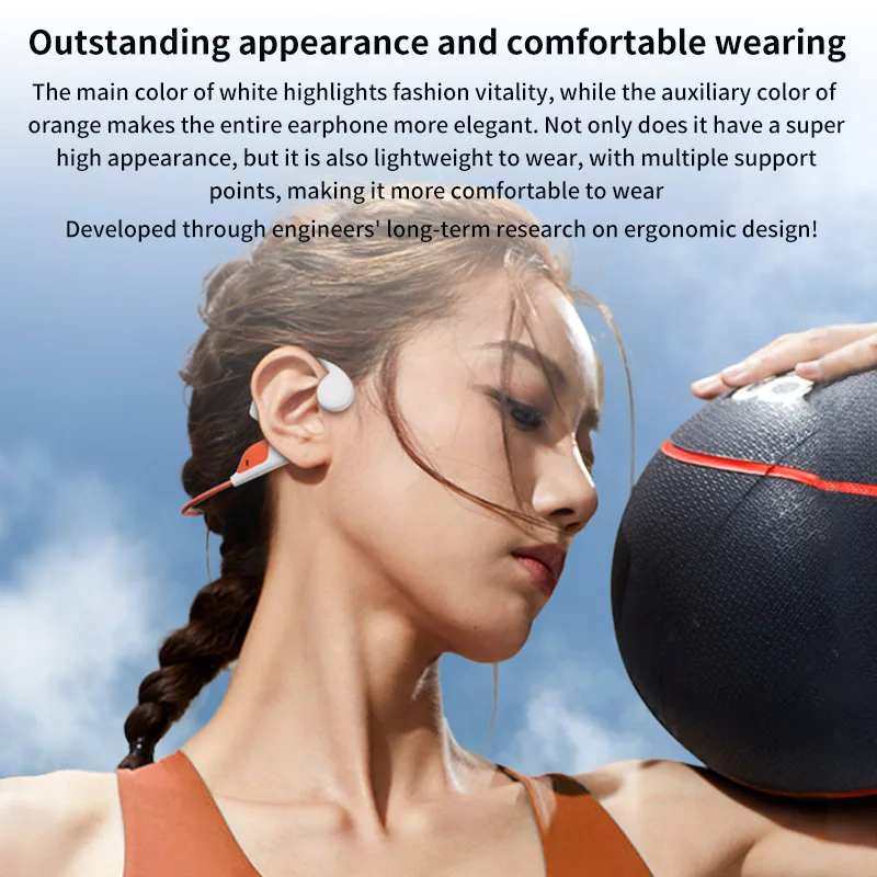 New Bone Conduction Ear Mounted Wireless Bluetooth Earphones With Low Latency Leak Proof Sound for Outdoor Running Exercise