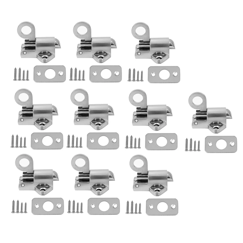 

【Hot Cake】10X Home Security Spring Slide Bolt Window Door Automatic Latch Lock Self Closing