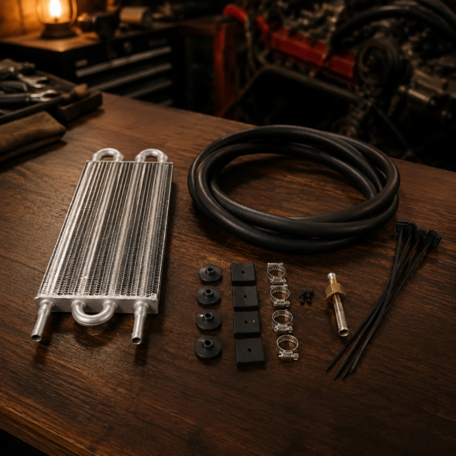 Aluminum Condenser with Hose High Durability Automotive Air Conditioning Condenser Car Part OE-Comparable Louvered for Mechanics