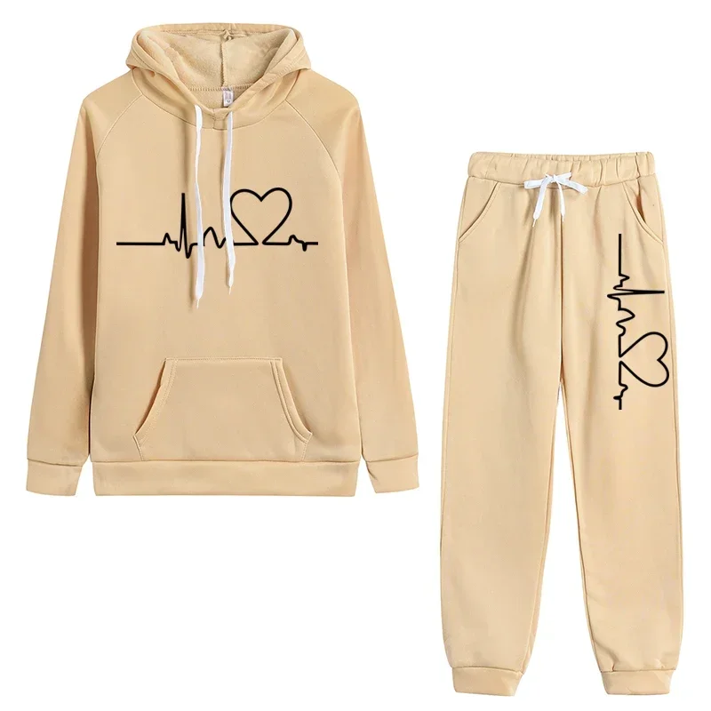 Women's Tracksuit Clothing Comfort Woman Two Piece Set High Quality Daily Hoodie Sports Fashion Suit Casual Set Jogging Printing - Image 5