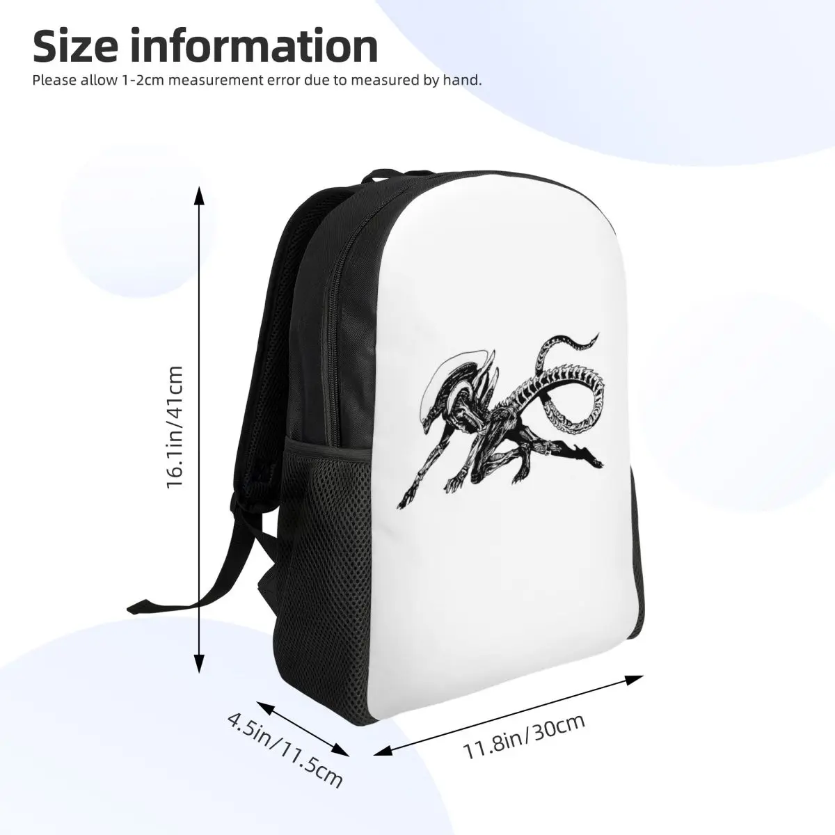 Xenomorph Alien Movie Student Backpack School Bag Hiking Travel Daypack for Boys Girls Fashion Bookbag Shoulder Bags