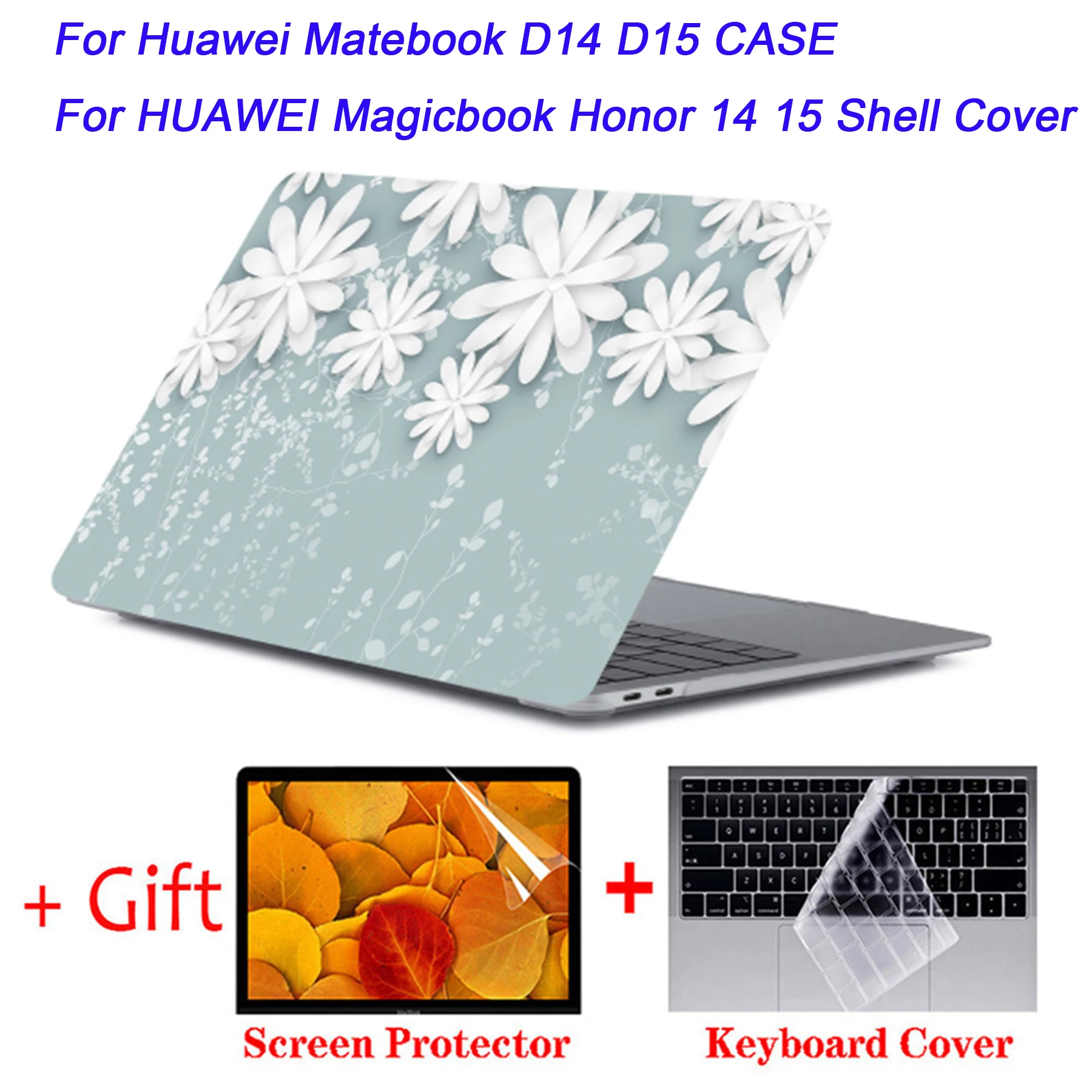 For Huawei Matebook D14 D15 3D printing pattern Shell Cover Laptop bag For HUAWEI Magicbook Honor 14 Magic 15 new Laptop Case