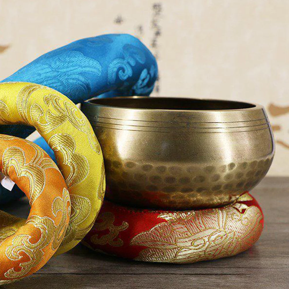 

Meditation Bowl Gasket Silk Cotton Cushion Mat H made Sound Pad Ritual Instruments Singing Bowl Decor Music Tool High