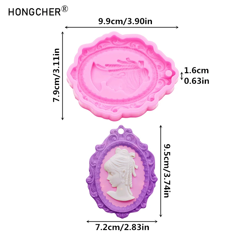European Classical Embossed Beauty Head Silicone Decorative Mold Cake Chocolate Mold Flip Sugar Drip Clay Decoration