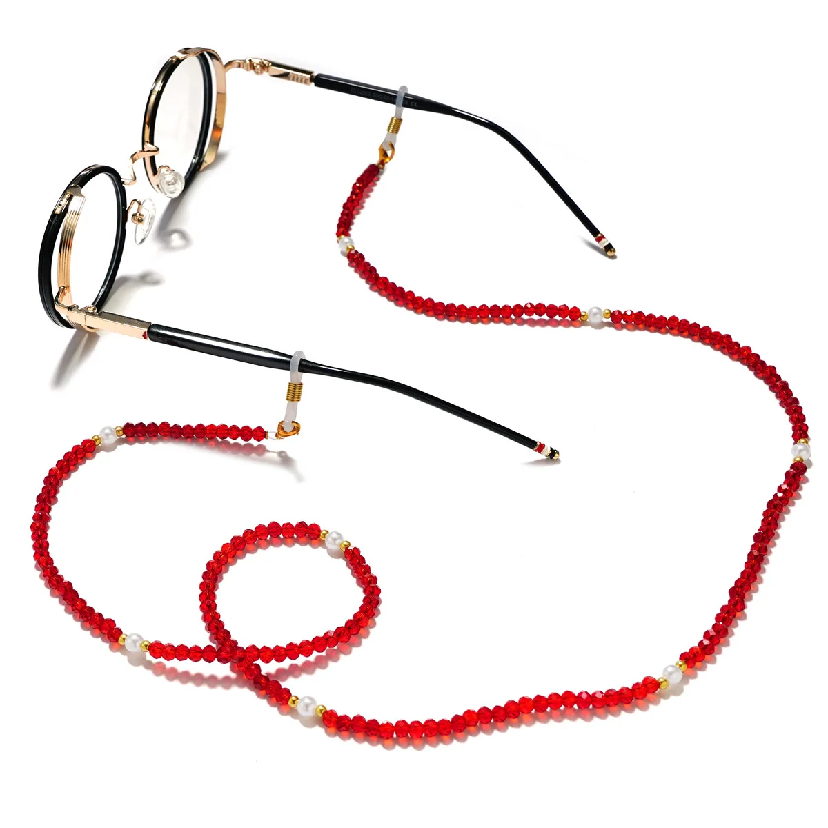 Fashion Creative Sunglasses Lanyard Pearl Beaded Anti-Slip Reading Eyeglasses Chain Strap Men Women Glasses Holder Cord Necklace