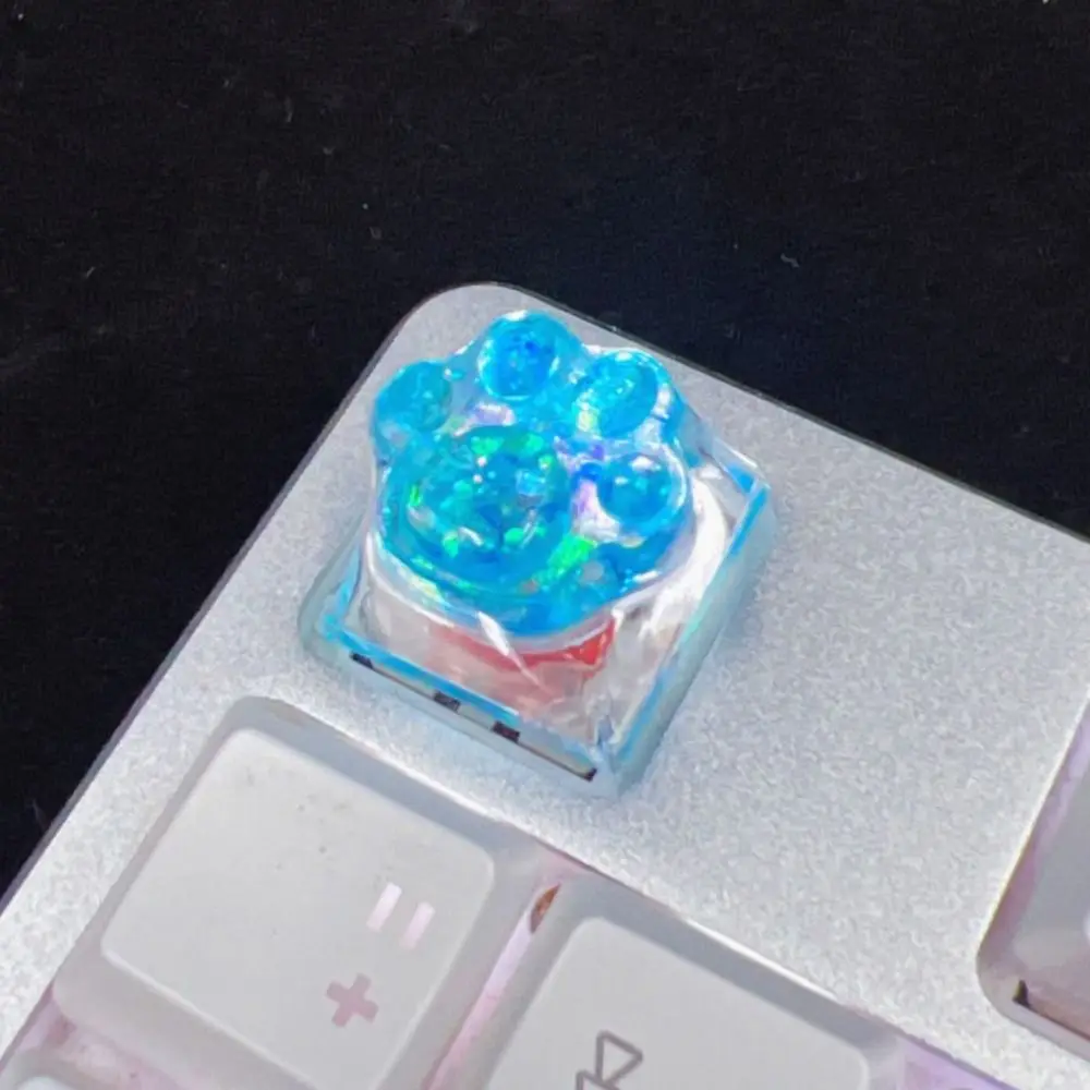 Transparent Cat's Paw Shaped Keycaps OEM R4 Height Cute Cat's Paw Keyboard Cap Little Key Universal Mechanical Keyboard Keycap