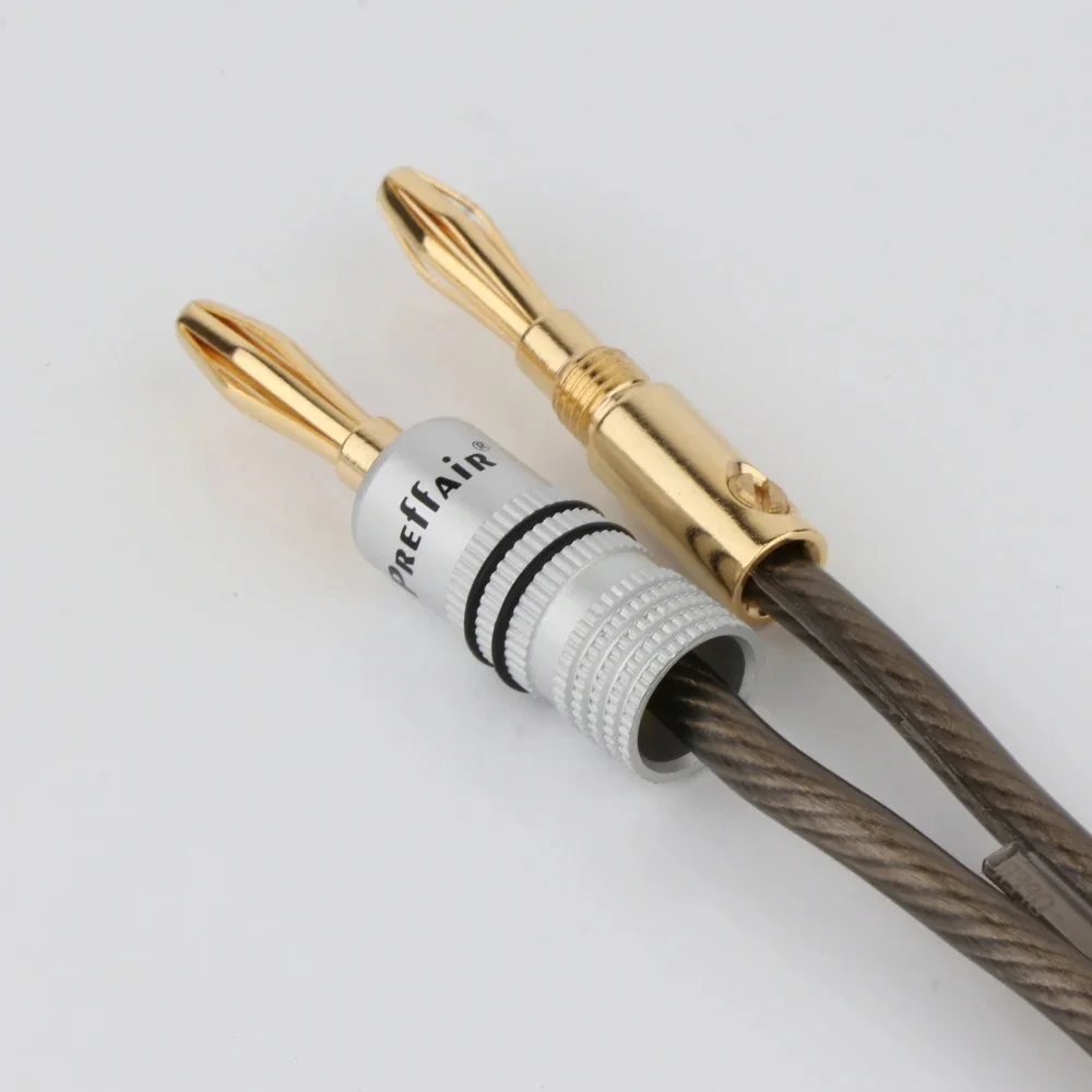 8pcs/4 Pair  4mm Banana Connectors Preffair BA1468  24K Gold Plated Banana Speaker Plug for Speaker Wire, Wall Plate