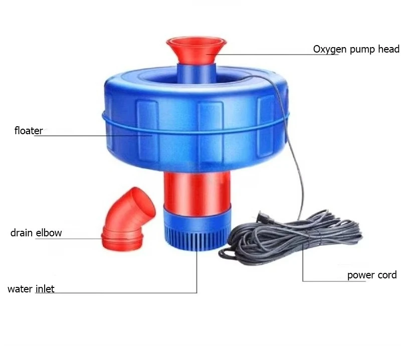 1.5hp 3inch Multifunction Electric Aerator Lake Fountain Floating Water Pump for Fish Pond Farm Agriculture Irrigation