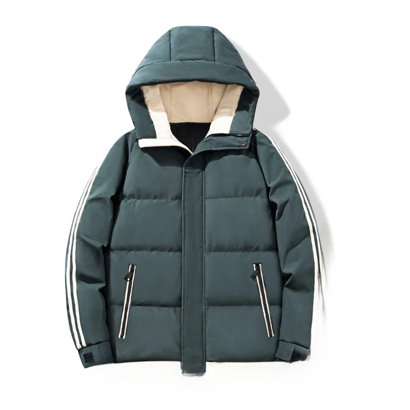 

P Exclusive Men's Thiened Fce Lined Cotton Jaet Autumn Winter Sle Warmth Faionable Youth Casual Zipper Closure