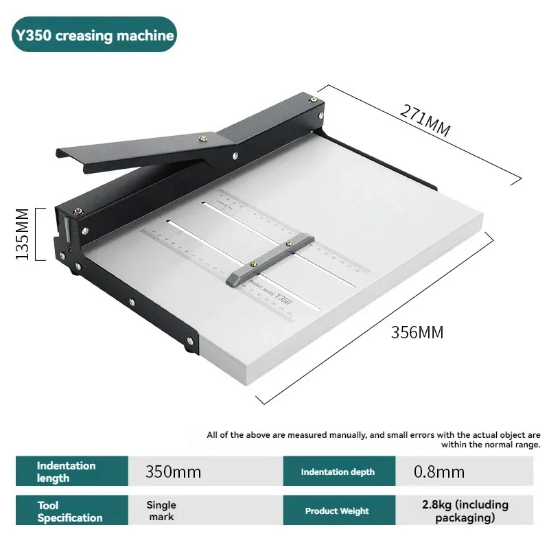 Manual Creasing Machine for Book Covers and Spines (A4/A3+); Compact Manual Creaser for Business Cards and Greeting Cards
