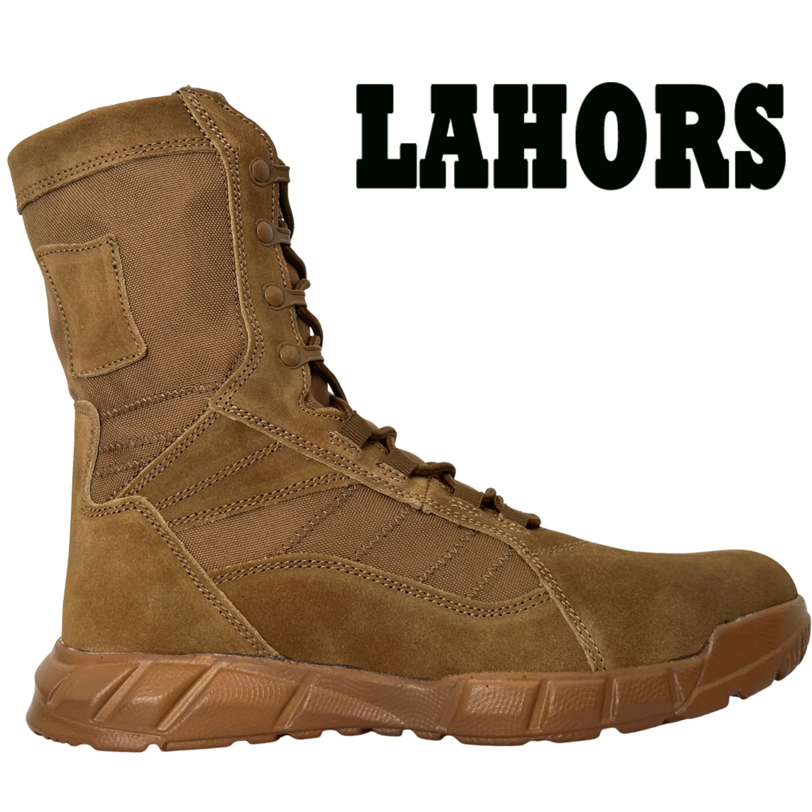 

LAHORS Leather Lightweight Man Tactical Boots Combat Boots Anti-Collision Lace Up Waterproof Outdoor Hiking Breathable Shoe